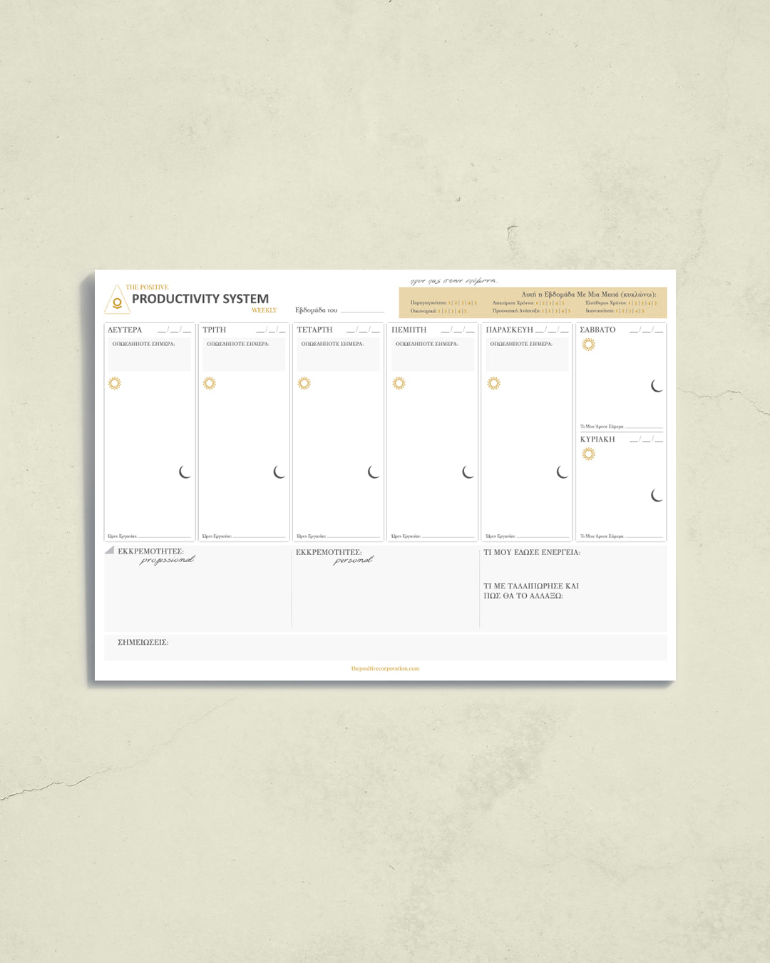 THE POSITIVE PRODUCTIVITY SYSTEM WEEKLY