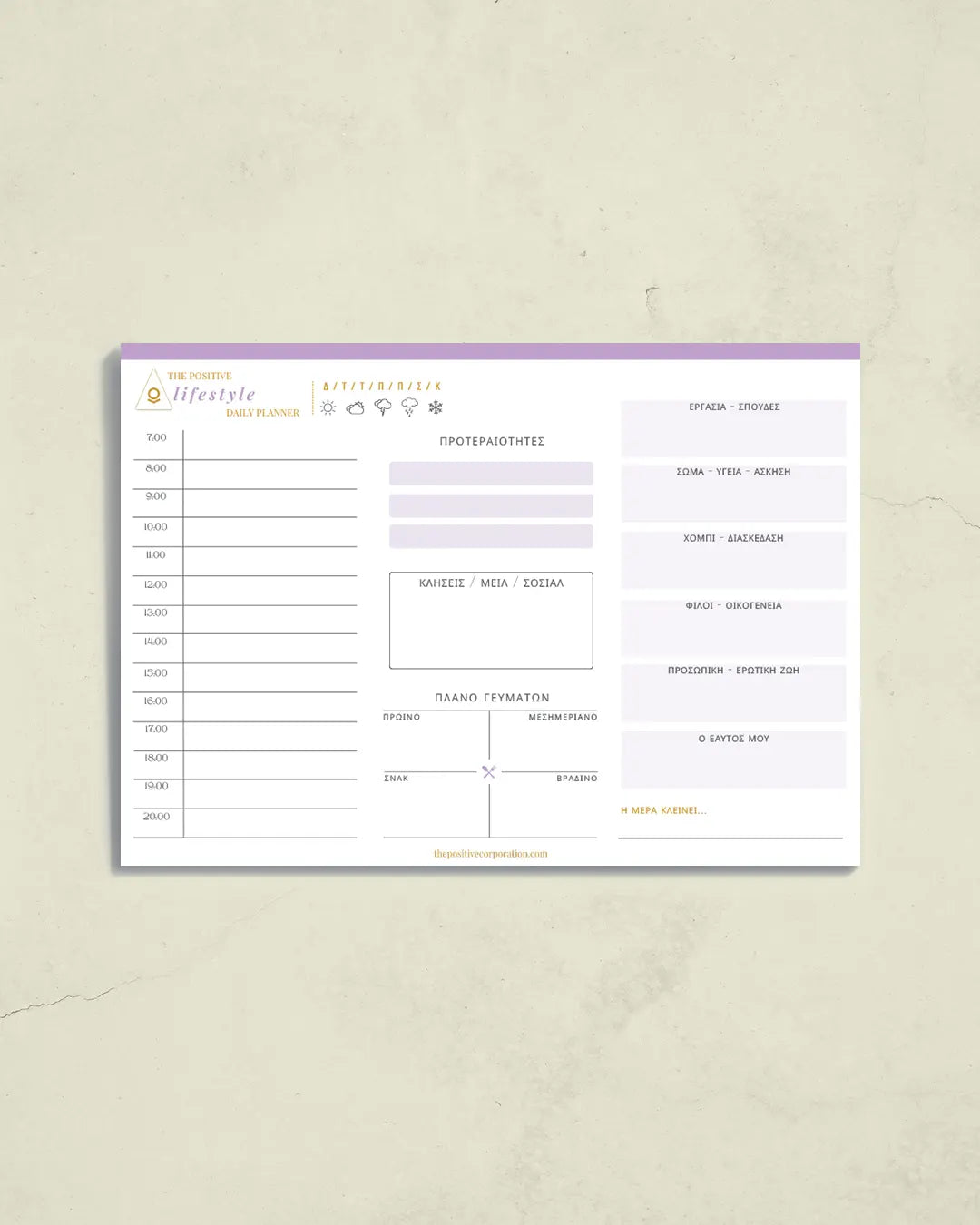 THE POSITIVE LIFESTYLE DAILY PLANNER